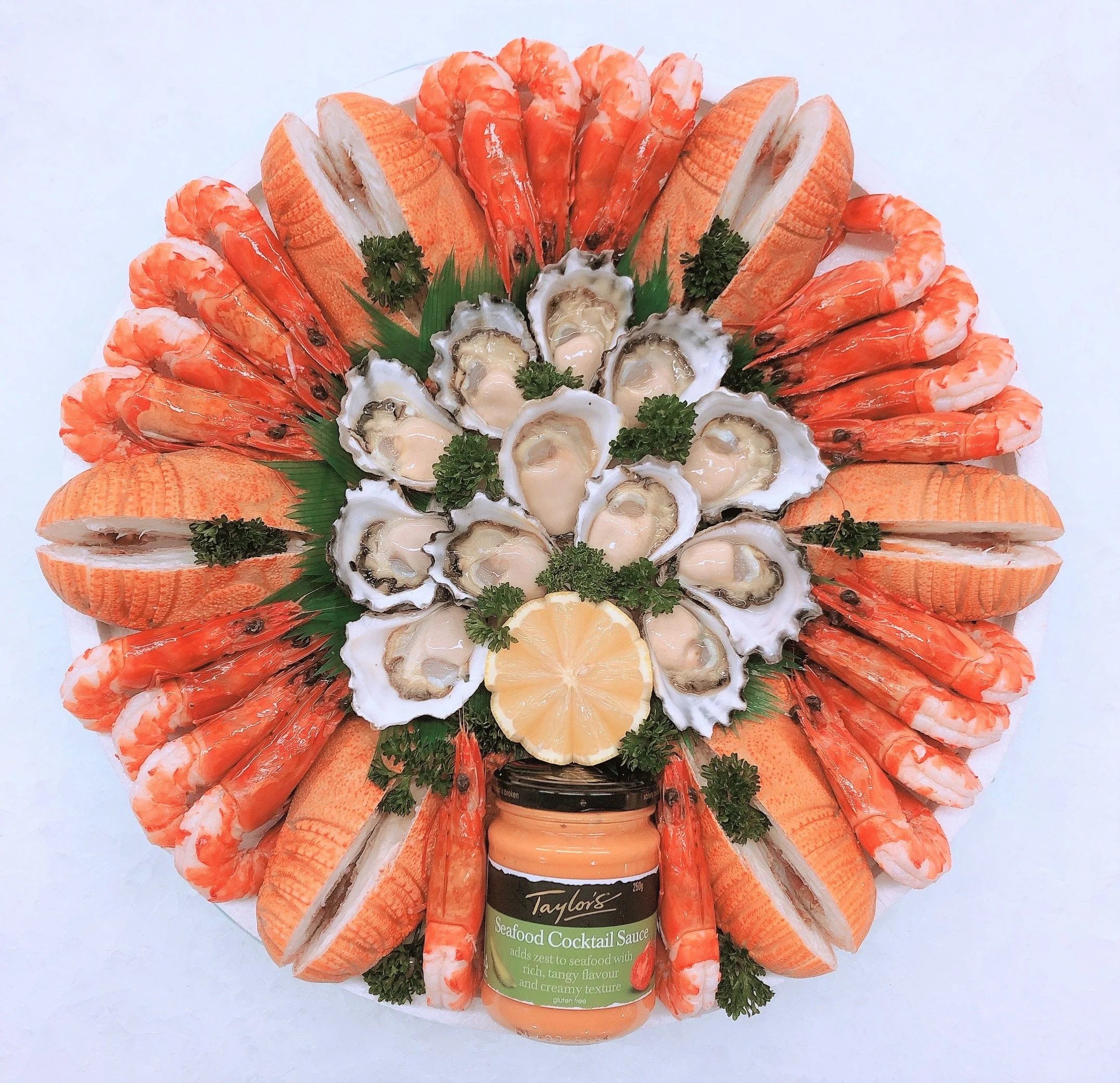 CLASSIC PEELED PRAWNS, BUGS & OYSTER PLATTER