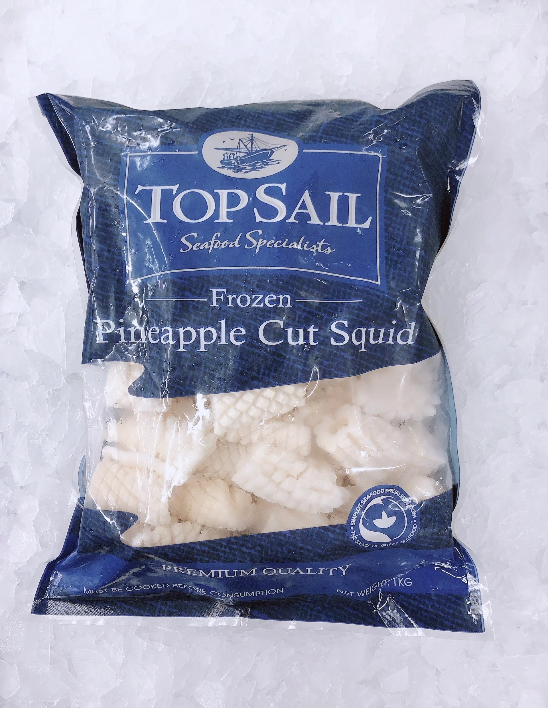 TOPSAIL PINEAPPLE CUT SQUID PIECES 1KG
